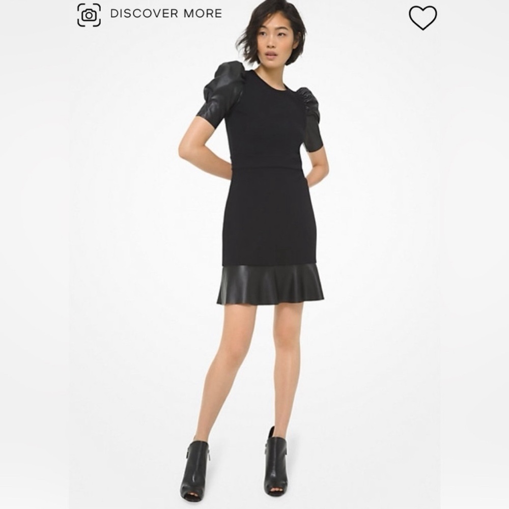 Michael Kors black pointe puff sleeve dress. NWOT